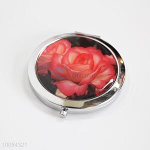 Wholesale Rose Round Foldable Pocket Epoxy Sticker Mirror/Makeup Mirror