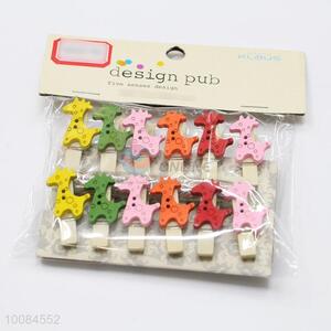 Cartoon deer shape wooden clip/photo clip