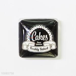 Cakes Square Crystal Glass Fridge Magnet