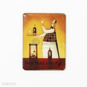 Wine Rectangular Crystal Glass Fridge Magnet