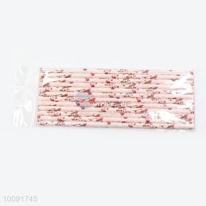 Nice Floral Paper Straws Set In OPP Bag