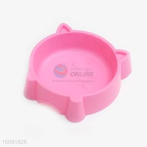 Cat Head Shaped Plastic Pet <em>Bowl</em>