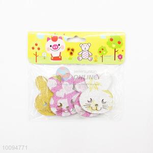 Cute color non woven shining powder rabbit for craft