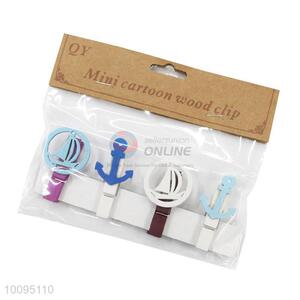 Colorful Mini Cartoon Wooden Memo Clips Paper Clips