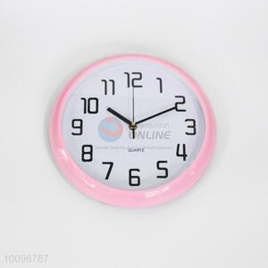 Pink Round Plastic Wall Clock