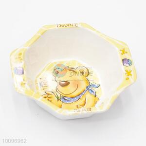 Light Yellow Cartoon Bear Rice Soup Bowl for Kids