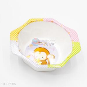 Octagon Shape Cartoon Monkey Rice Bowl