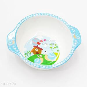 Cute Blue Cartoon Kid's Rice Soup Bowl with Handle