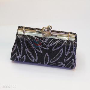 Black glitter purse/clutch bag/lady bag with metal chain