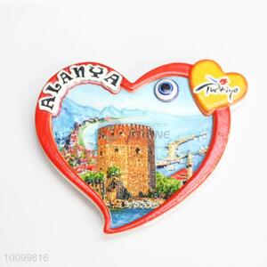 Good Quality Heart Shape Resin Fridge Magnet