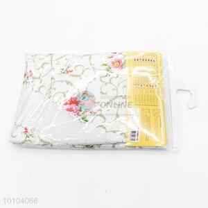 White Flower Pattern Oil Proof PVC Table Cloth Easy Clean