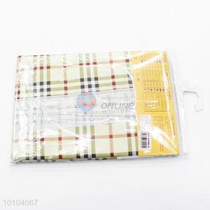 Yellow Tartan Design Oil Proof PVC Table Cloth Easy Clean