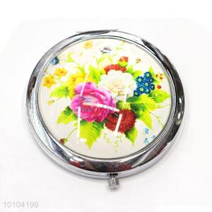 Metal Framed Small Pocket Round Shape Makeup Mirror