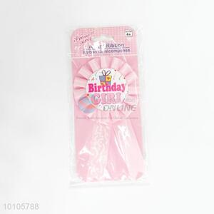 Party decoration pink award ribbon for birthday girl