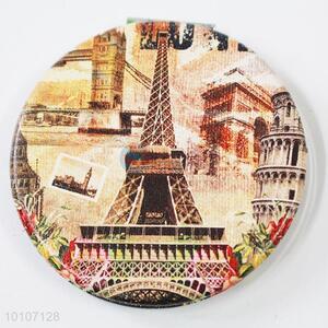 Colorful Tower Round Pocket Cosmetic Mirror