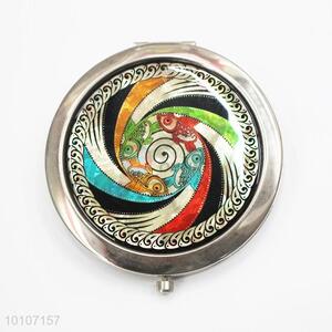 Colorful Fish Pattern Round Shape Pocket Makeup Mirror