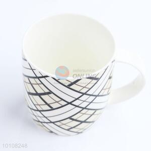 Striped ceramic cup mugs with printing
