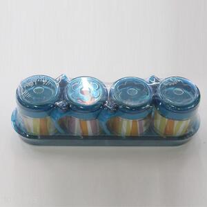 Four sets blue handle elegant condiment box