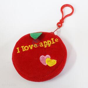 Red round heart embroiderycoin wallet/coin holder