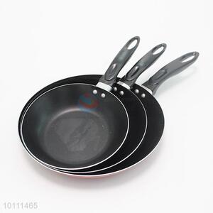 7 Sizes Black Color Flat Frying Pan with Long Handle