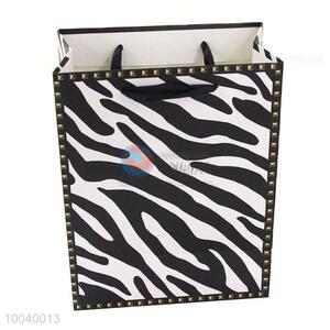 Small size zebra-stripe style gift bag/shopping bag with ivory board