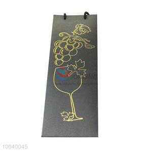 32*12*9 Paper three style black cardboard wine bag single bottle with printed grape cup shape