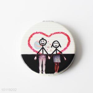 Romantic Couple Printed Round Makeup Mirror/Cosmetic Mirror for Girls