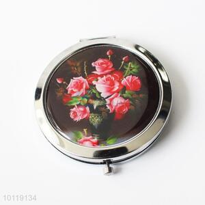 Nice Flower Printed Round Makeup Mirror/Cosmetic Mirror for Girls