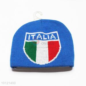 Sky Blue Italia Pattern Beanie Winter Hats Knit Hats