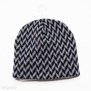 Gray and Black Winter Crochet Knitted  Beanie Hats