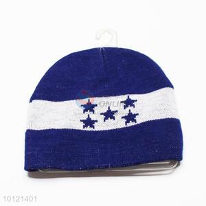 Dark Blue Star Pattern Winter Knitted Hats