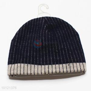 Fashion Black Stripe Pattern Beanie Hats, Winter Knitted Hats