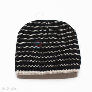 Mens Gift Fashion Black Knitted Hat Winter Hat