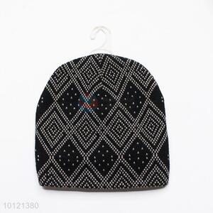 Black Rhombus Pattern Winter Crochet Knitted Hats,Winter Hats