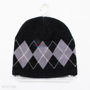 Fashion Rhombus Pattern Winter Crochet Knitted Hats, Beanie Hats