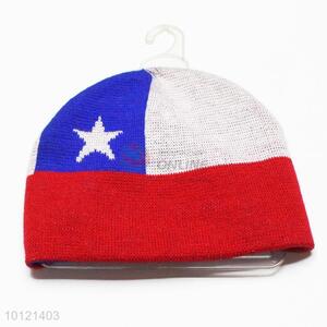 Red Beanie Hats with White Star Pattern