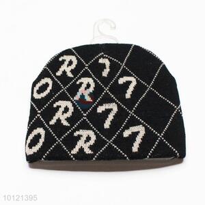 Fashion Black Letter Pattern Beanie Winter Hats Knit Hats