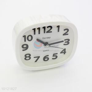 High Quality White Desktop Table Alarm Clock For Home Decoration