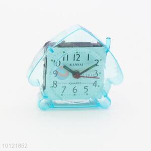 Blue House Shape Transparent Desktop Alarm Clock for Decoration