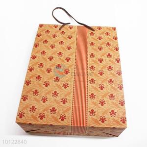 Cute red flower pattern paper gift bag