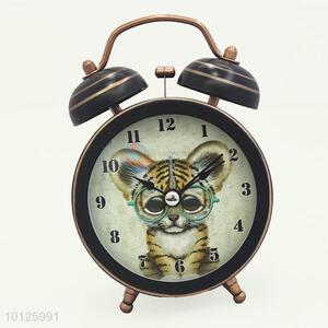 Metal black mini table time alarm clock