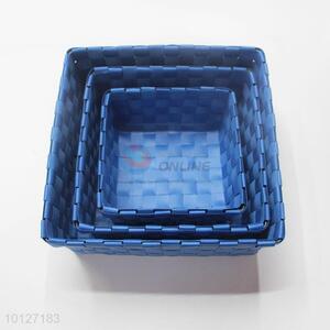 Dark Blue Plastic Woven Bread Basket