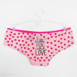 Cute pink heart pattern women underwear modal lingerie briefs