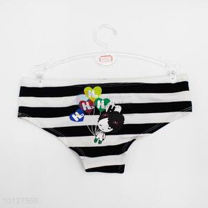 Black and white stripe pattern cotton briefs women briefs