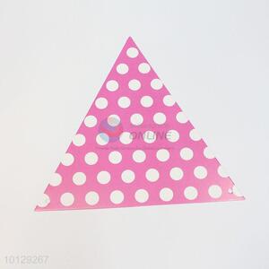 Pink dots printed triangle flag string/birthday string flags