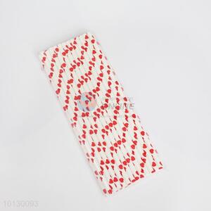 Promotional Red Heart Printed Customizable Paper Straw