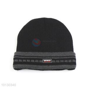 Fashion Black Knitting Thick Winter Cap/Hat