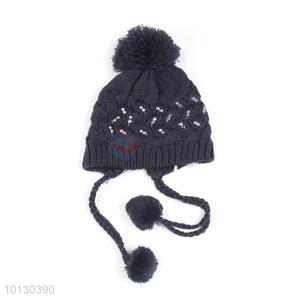 Black Knitted Beanie Soft Lady's Winter Cap