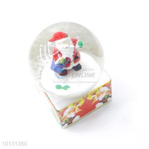 Low price Father Christmas gift box base resin crystal ball