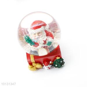 Top sale Father Christmas gift box base resin crystal ball